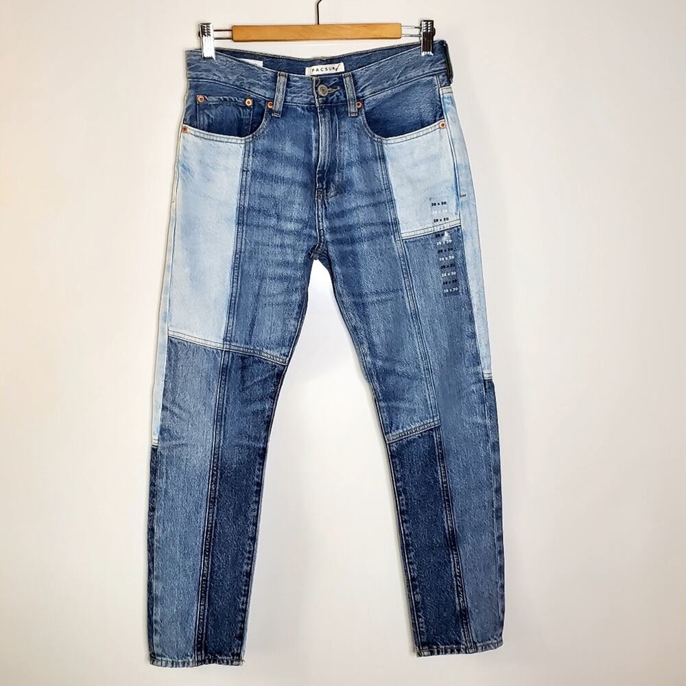 Pacsun Slim tapers Color block denim light/dark wash Slim fit jeans Size 28x30